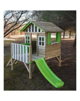 Maison d'enfant en bois Masgames LOLLIPOP Surélevée verte