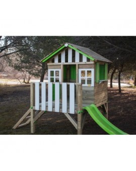 Maison d'enfant en bois Masgames LOLLIPOP Surélevée verte