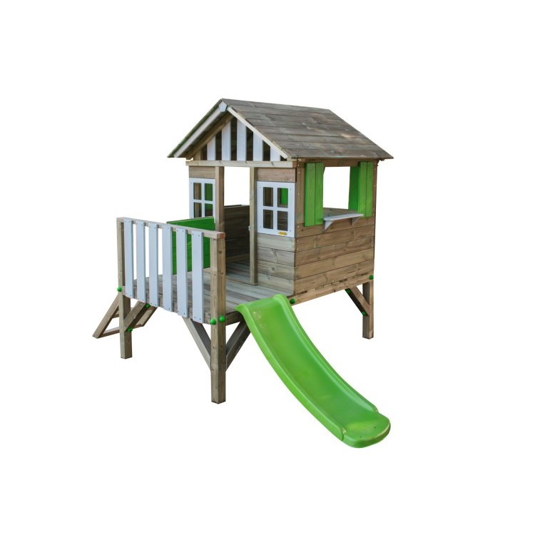 Maison d'enfant en bois Masgames LOLLIPOP Surélevée verte