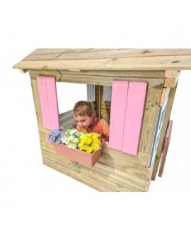 Maison d'enfant en bois Masgames LOLLIPOP Surélevée rose