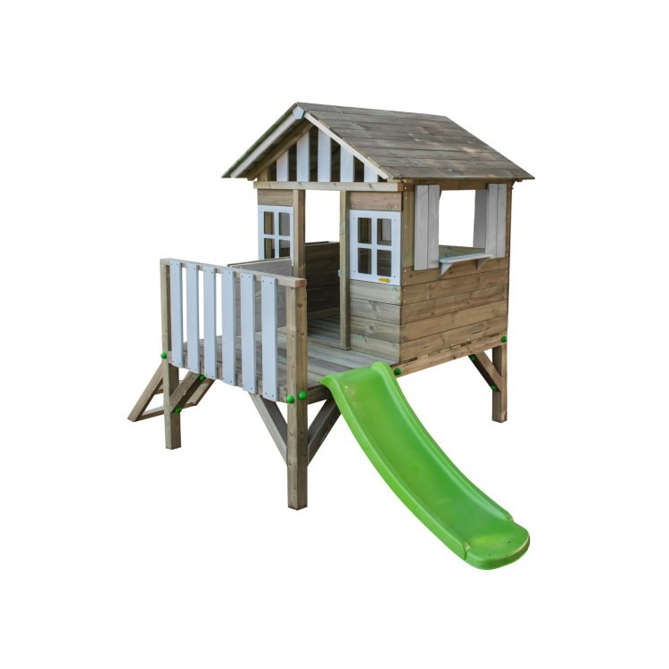 Maison d'enfant en bois Masgames LOLLIPOP Surélevée blanche