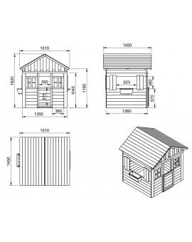 Maison d'enfant en bois Masgames LOLLIPOP XL Blanche