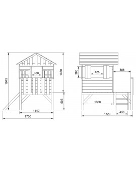 Maison d'enfant en bois Masgames LOLLIPOP Surélevée blanche