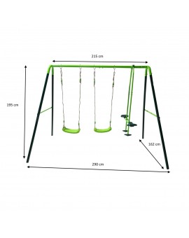 Balançoire triple en métal Masgames GINGO