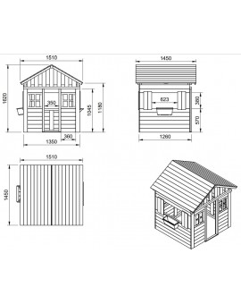 Maison d'enfant en bois Masgames LOLLIPOP XL Horeca verte