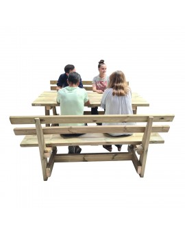 Table en bois XERTA avec bancs avec dossier VIC