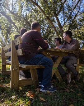 Table en bois XERTA avec bancs avec dossier VIC