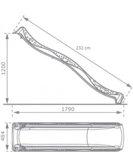 Rampe toboggan MASGAMES L (hauteur 120 cm)