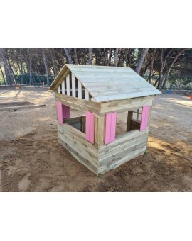 Maison d'enfant en bois Masgames LOLLIPOP XL Horeca rose