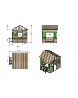 Maison d'enfant en bois Masgames LOLLIPOP XXL Horeca + Kitchenette