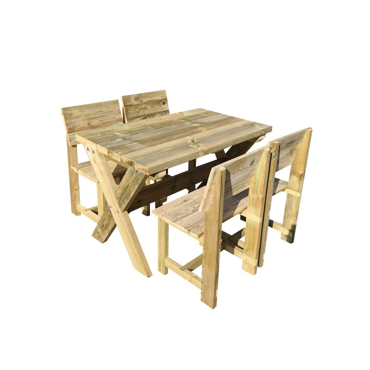 TABLE EN BOIS MASGAMES XERTA 120 AVEC CHAISES MASGAMES BATEA