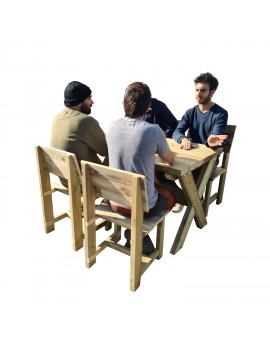 TABLE EN BOIS MASGAMES XERTA 120 AVEC CHAISES MASGAMES BATEA