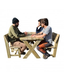 TABLE EN BOIS MASGAMES XERTA 120 AVEC CHAISES MASGAMES BATEA