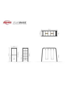 BERG Playbase Medium TL (mur d'escalade + trapèze + siège en caoutchouc)