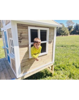 Maison d'enfants en bois à panneaux Masgames VISBY surélevés 60 cm