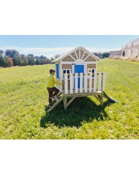 Maison d'enfants en bois à panneaux Masgames VISBY surélevés 60 cm