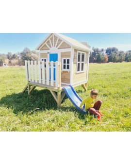 Maison d'enfants en bois à panneaux Masgames VISBY surélevés 60 cm