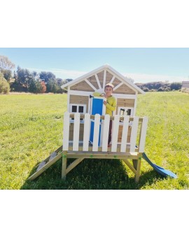 Maison d'enfants en bois à panneaux Masgames VISBY surélevés 60 cm