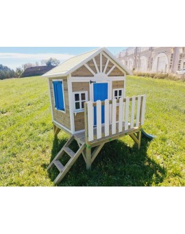 Maison d'enfants en bois à panneaux Masgames VISBY surélevés 60 cm